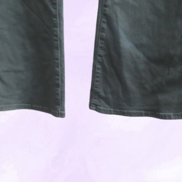 American Eagle Outfitters stretch super hi-rise flare denim jeans in green 0 - Picture 8 of 11